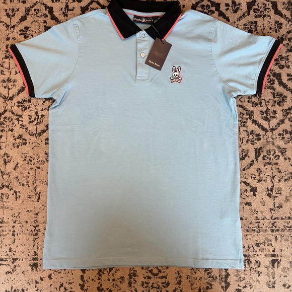 Psycho Bunny Other - Psycho Bunny Polo Shirt Men's Size Large Light Blue Classic 100% Pique Cotton